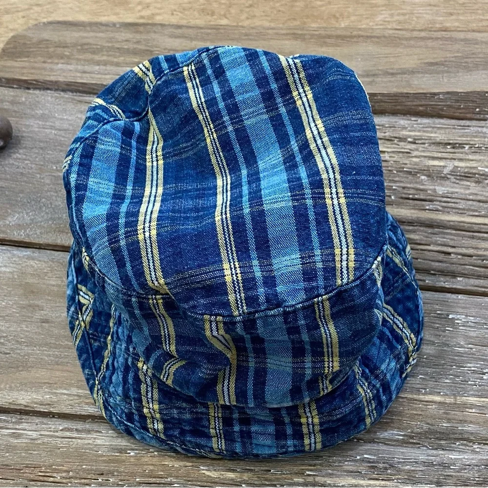 Vintage Gymboree Gymsport Infant‎ 6-12 Months Blue Plaid Bucket Hat
